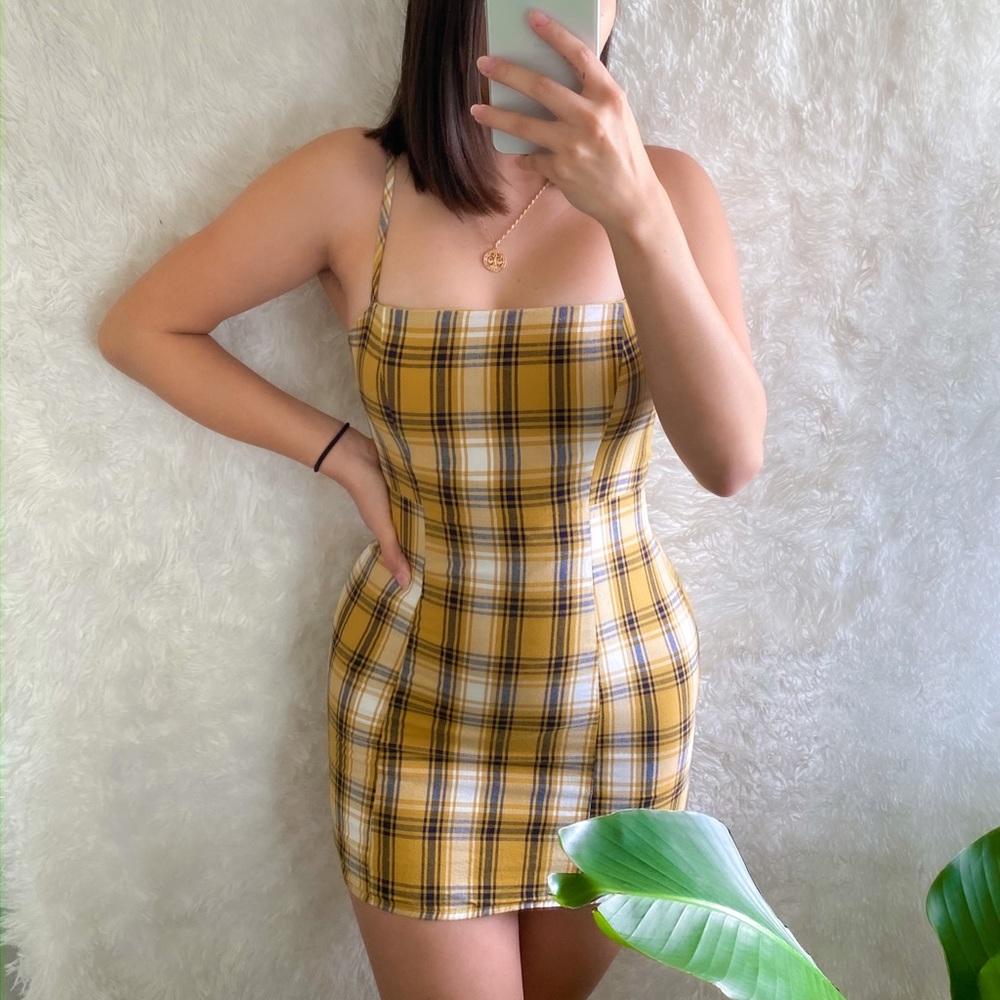 Forever 21 Yellow Plaid Dress